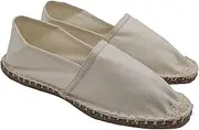 [Primo Calzature] Mens Womens Canvas Espadrilles Summer Shoes Slip On Classic Flat Espadrilles Rubber Bottom