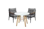 Livsip 3PCS Outdoor Furniture Dining Set with Storage Shelf