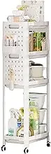 Rolling Utility Cart - Multi-Tier Kitchen Storage Rack | Mobile Serving Trolley | Durable Metal Organizer with Lockable Wheels | Versatile Shelving Unit for Home, Garage, and Workshop
