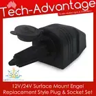 12V-24V SURFACE MOUNT CARAVAN BOAT ENGEL FRIDGE LOCKING POWER SOCKET & PLUG KIT