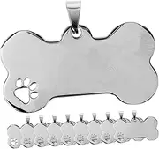 YARNOW 10Pcs Stainless Steel Dog Id Tags Blank Shaped Pet Name Tags for Dogs Cats and Pets Lightweight and Durable for Custom Engraving as Pendants