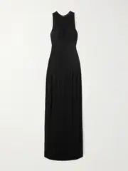 [Jean Paul Gaultier] Jean Paul Gaultier - Paneled Tulle Maxi Dress - Black - large large Black