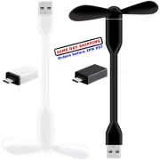 Flexible Mini USB Detachable Fan wuth Type C USB 3.0 Adaptor USA Fast Shipping
