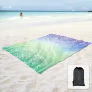 Silky Soft 85"X72" Boho Sand Proof Beach Blanket Sand Proof Mat with Corner Pock