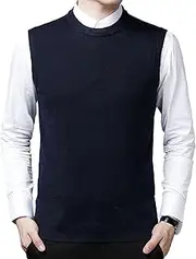 [Generic] Men'S Wool Warm Vest Slim Fit Casual Sleeveless Pullover Sweater Thick Lamb Wool Outdoor Work Vests
