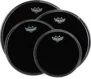 Remo Ambassador Ebony 4-piece Tom Pack - 10/12/14/16 inch (2-pack) Bundle