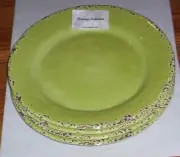 Tommy Bahama Rustic Chartreuse Melamine Dinner Plates Set of 4- New