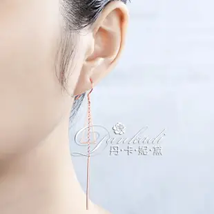 長款流蘇耳環女韓國小姐姐氣質簡約三角形耳墜S925純銀飾品防過敏