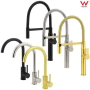 Brushed Gold Silver Black Pull Out Swivel Mixer Spout Kitchen Sink Faucet Tap