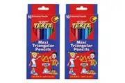 2x 10pc Texta Maxi Triangular Colouring Pencils Drawing Coloured Sketch f Kids