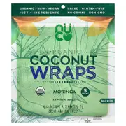 NUCO, Organic Coconut Wraps, Moringa, 5 Wraps, 14 g Each