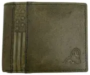 USA RFID Men's Bifold Wallets for Men Genuine Leather 2 ID Windows Billfold Wall