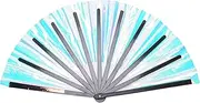 Generic Folding Hand Rave Fan, Handheld Portable PVC Dance Popping Fan Compact Lightweight Chinese Tai Chi Kung Fu Fans for Line Dancing Music Festivals Carnival