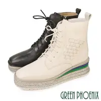 在飛比找ETMall東森購物網優惠-GREEN PHOENIX 女 短靴 馬丁靴 國際精品 小牛