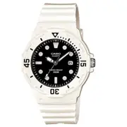 Casio LRW-200H-1E White with Black Dial Women's 100m Analog Sports Watch