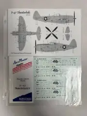 NEW Vtg AeroMaster I48-015 Thunderbolts Stencils War Model Airplane Decal (ADT3)