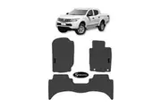 For Mitsubishi Triton (MQ MR) Dual 2015-2023 Custom Car Floor Mats Rubber Black