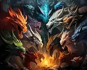 Rebotipy Paint by Numbers for Adults Beginners Paint by Number Cartoon Dragon Character Oil Painting,DIY Acrylic Paint by Numbers Kits Canvas Paintworks Digital Painting for Adults,16x20inch