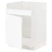 METOD base cab f HAVSEN single bowl sink, white Enköping/white wood effect, 60x60x80 cm