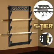 5-Tier Sword Holder Wall Mount Samurai Stand Display Katana Wall Hanger Rack AU