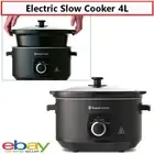 Family Slow Cooker 4L Meat Stew Maker Electric Kitchen Cooker w/ Ceramic Pot