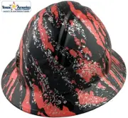Rip and Tear Hydro Dipped Full Brim Hard Hat with Ratchet Suspension