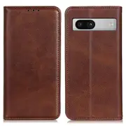 Split Leather Cell Phone Case For Google Pixel 7a , Wallet Stand Shockproof Phone Cover