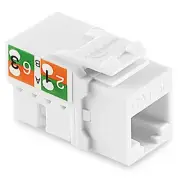 NavePoint 90 Degree Cat5e Keystone Jack, RJ45 Ethernet, Type 110 White, 25-Pack
