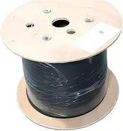 VJSUWI Ftth drop cable 3 steel wire 4 core G652D optical fiber black white 1km/roll outdoor self-support cable 1000mtr(Black)