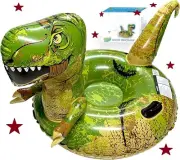Snow Tube Dinosaur 64.9" Inflatable for Sledding Heavy Duty Sled w/Handles