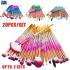 20/40PCS Make-up Cosmetic Brushes Diamond Unicorn Eye Shadow Blending Brush Kit