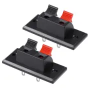 2pcs 2 Way Jack Socket Speaker Terminal Strip Block AC100V 1.5A