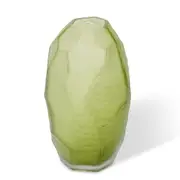 E Style Glass Rufus Vase Home Indoor Decorative Display 17x17cm Dark Green