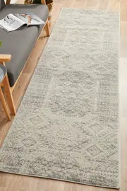 Zelda Silver Grey Runner Uniart Rug