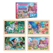 4 Packs Wooden Puzzles for Kids Preschool Educational Puzzles Jigsaw
