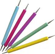 HAPINARY Professional Nail Art Tools Kit 5pcs Manicure Painting Set Dotting Tools Embossing Pen for Nail Decor