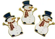 [Novel Merk] Snowman Winter Wonderland – Frost Season Lapel Pin, Hat Pin & Tie Tack Set with Clutch Back