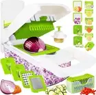 Versatile Stainless Steel Veggie Chopper & Mandoline Slicer - 20 Blades Included