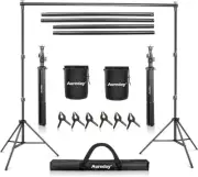 AUREDAY Background Stand - 10X7FT Adjustable Photo Backdrop Stand Kit