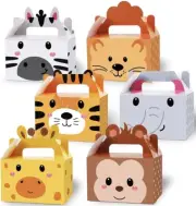 Jungle Animal Party Boxes (12 Box Set)