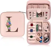 [Lcxecnw] Mini Jewelry Travel Case,Small Jewelry Box,Jewelry Travel Case with Mirror,Portable Jewelry Box for Earrings,Pendant,Rings,Necklaces,Bracelet,for Women Girls