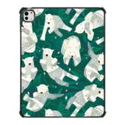 iPad Pro 13-inch (M4) iPad Impact Case arctic polar bears green