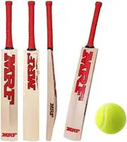 Pro Game Combo of MRF Genius Virat Kohli Poplar Willow Cricket Bat with 1 Durable Lightweight Soft Rubber Tennis Ball