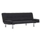 Sofa Bed with Two Pillows Dark Grey Adjustable Daybed Lounge Couch vidaXL