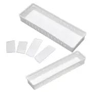 2 Pcs Compartment Storage Box Office Organizer Desktop Organiser Drawers Case