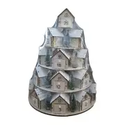 NWT Hobby Lobby 5 Tier Rotating Wooden Advent Calendar With LED Lights (2024)