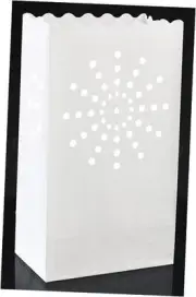 CleverDelights White Sunburst Luminary Bags - 100 Count - Wedding Party