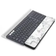 White Marble Keyboard Wrist Rest Anti Slip Pad Support Cushion, 13.8 x 2.8 in