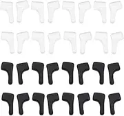 ECSiNG 30 Pairs Silicone Ear Hook 20x13mm Suitable for Glasses with Temple Width Less Than 4mm and Thickness Less Than 2mm Eyeglass Holder Black + Transparent