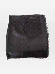 Black Monogram Silk Shine Shawl